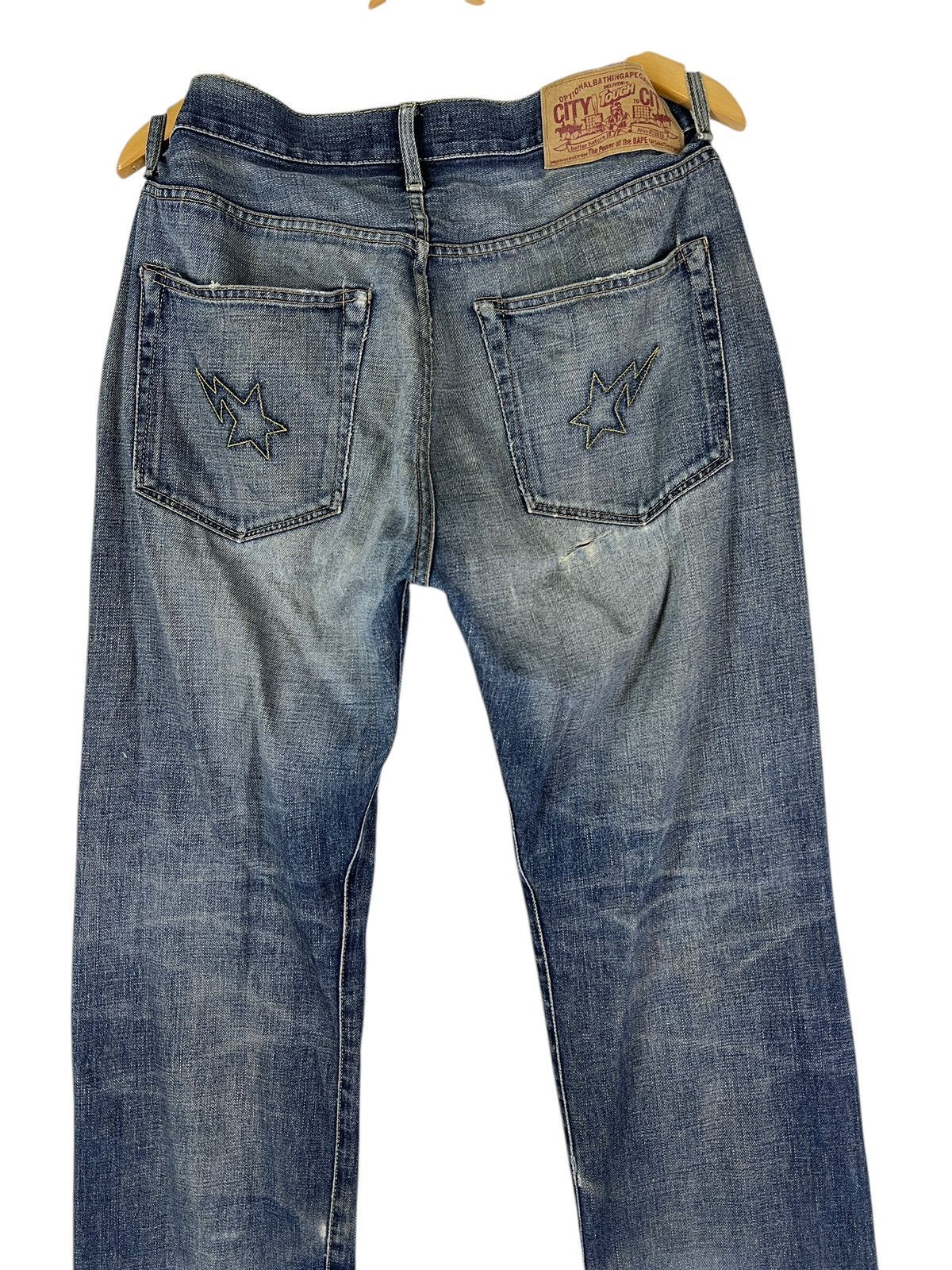 bapeデニム　フロントスター　nigo BAPE STA denim pants a bathing ape star BAPESTA NIGO Size S