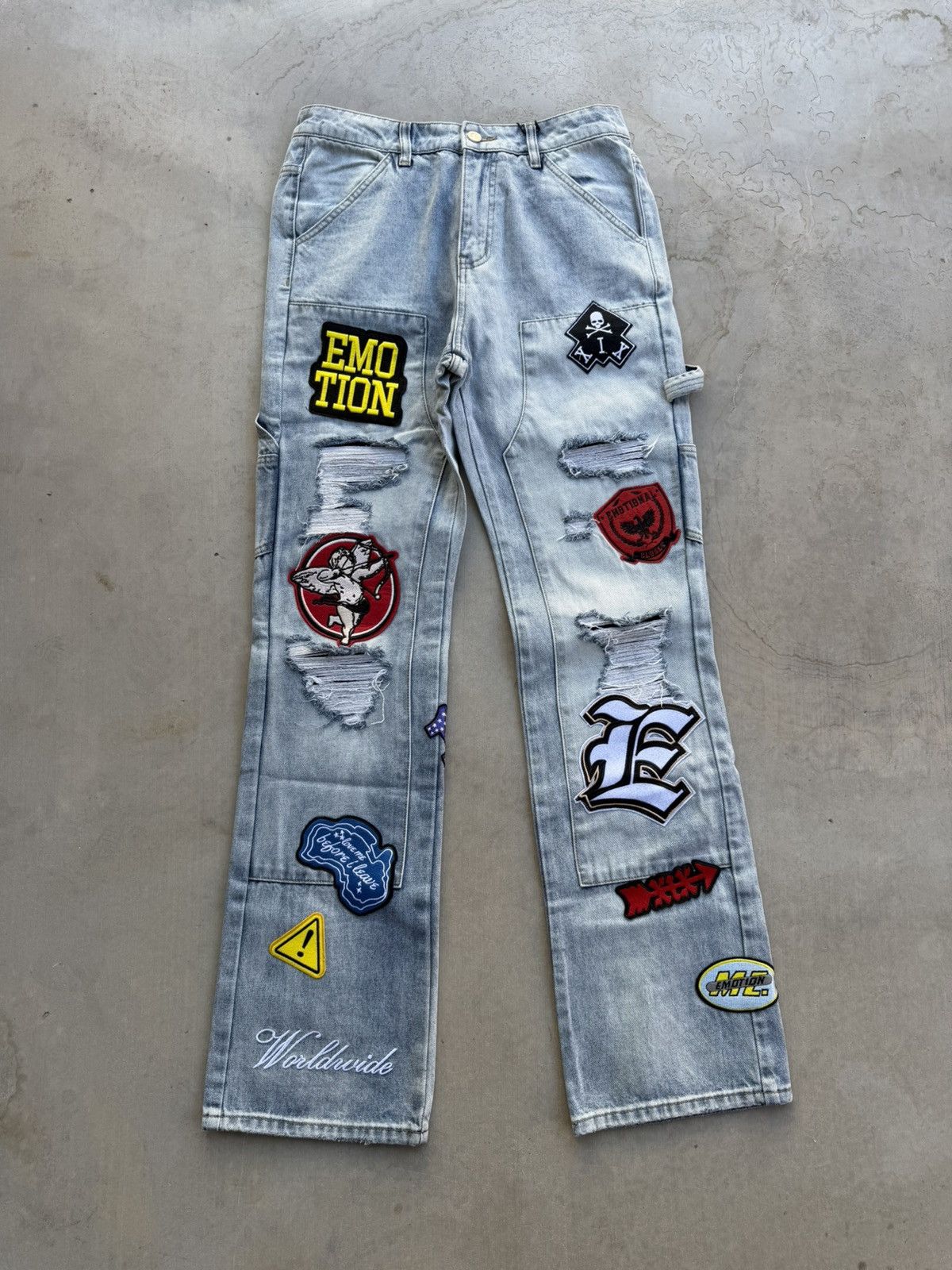 Other Mixed Emotions Worker Jean Blue Patch 30 New With Tags Size US 30 / EU 46 - 1 Thumbnail