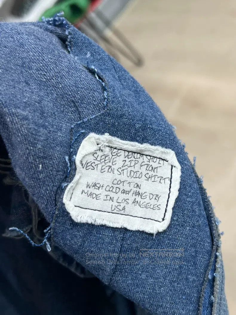 Greg Lauren Greg Lauren Denim Spliced Sleeveless Jacket Size US XL / EU 56 / 4 - 8 Thumbnail