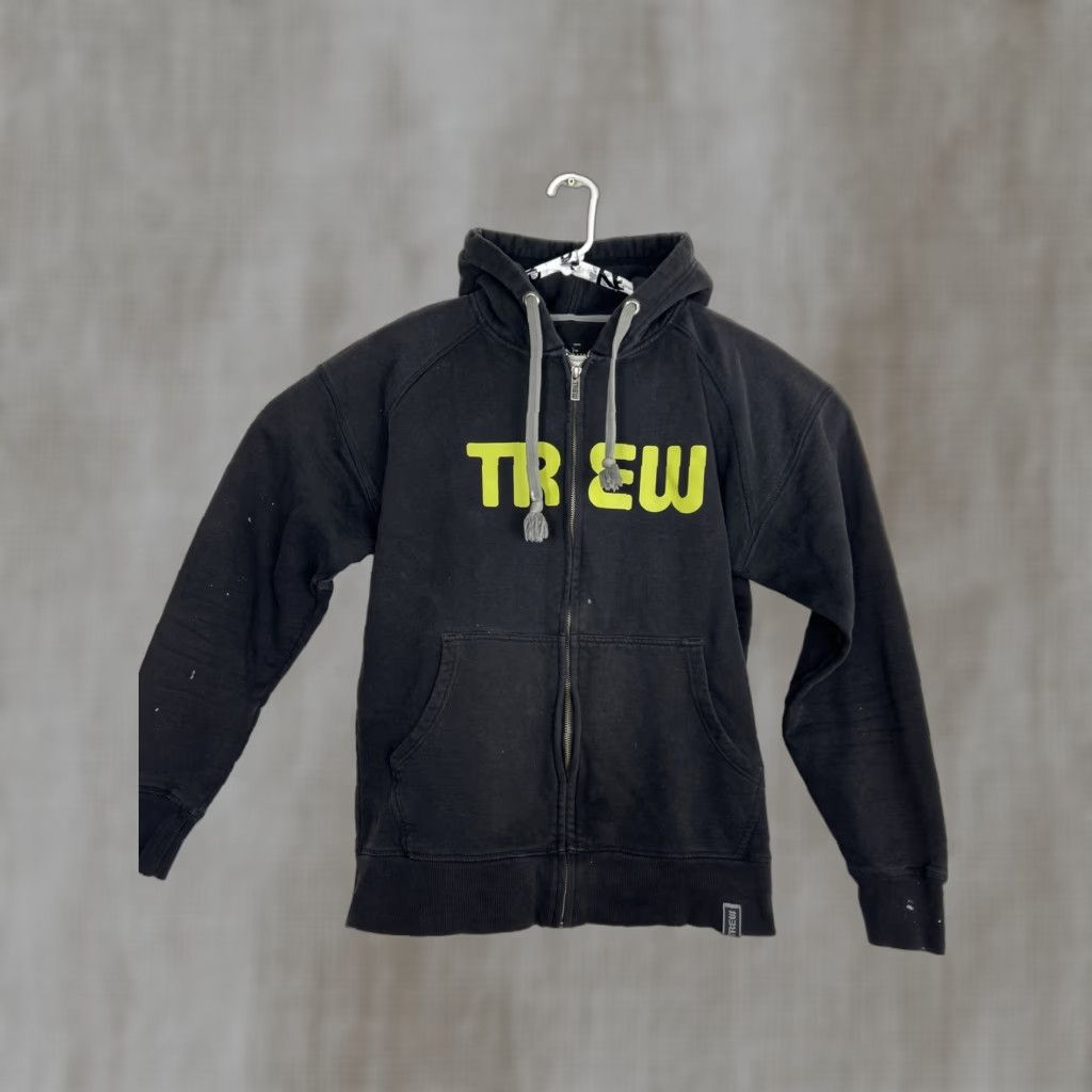 Vintage Trew Gear Mens Hoodie Full Zip Black Cotton Blend Paint Stains Medium Size US M / EU 48-50 / 2 - 1 Thumbnail