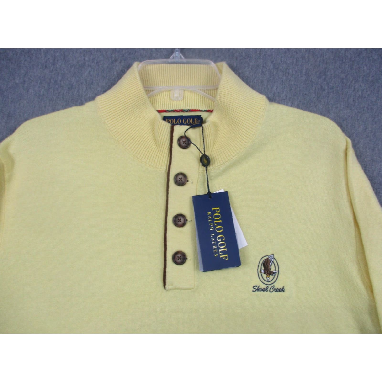 Polo Ralph Lauren Polo Golf Ralph Lauren Sweater Mens Large Yellow Merino Wool Henley Shoal Creek Size US L / EU 52-54 / 3 - 7 Thumbnail