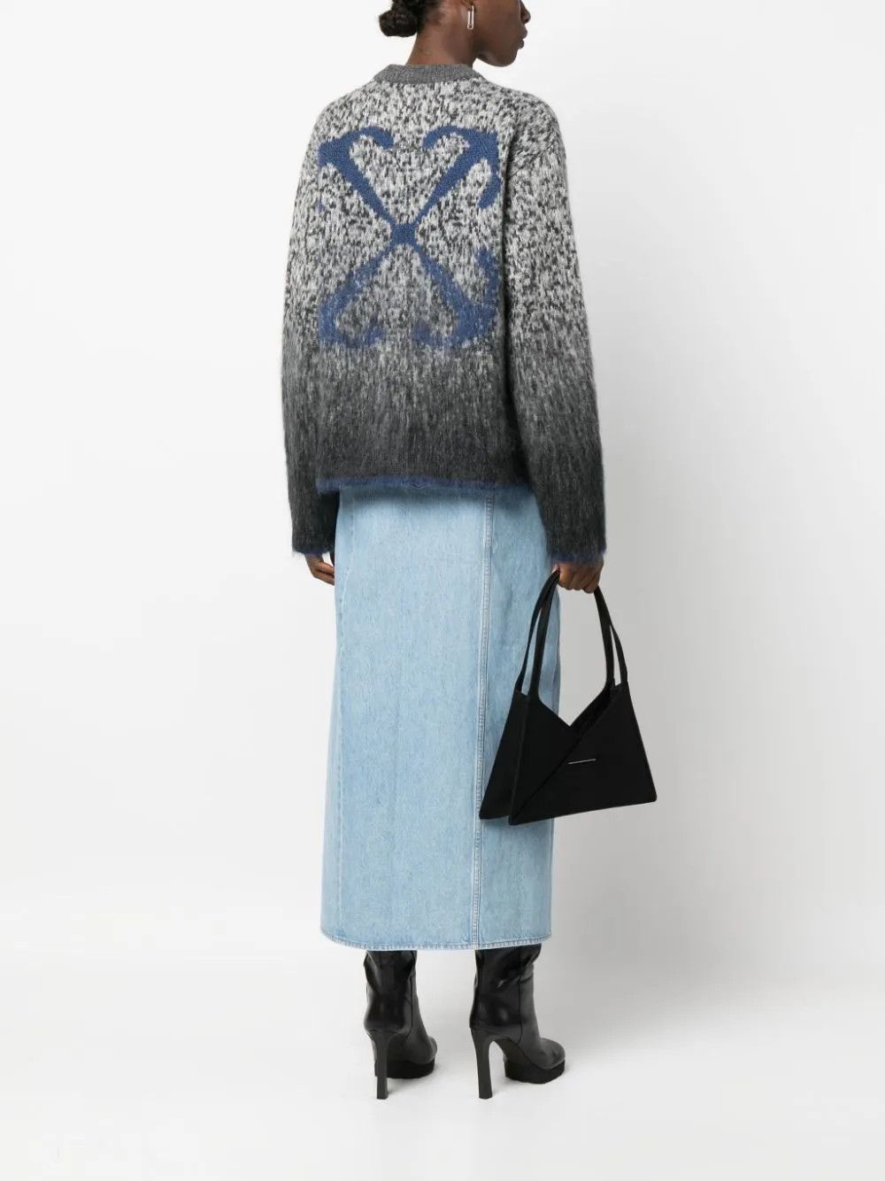 Off-White o1y1225 Crewneck Sweater in Gray/White Size M / US 6-8 / IT 42-44 - 5 Thumbnail