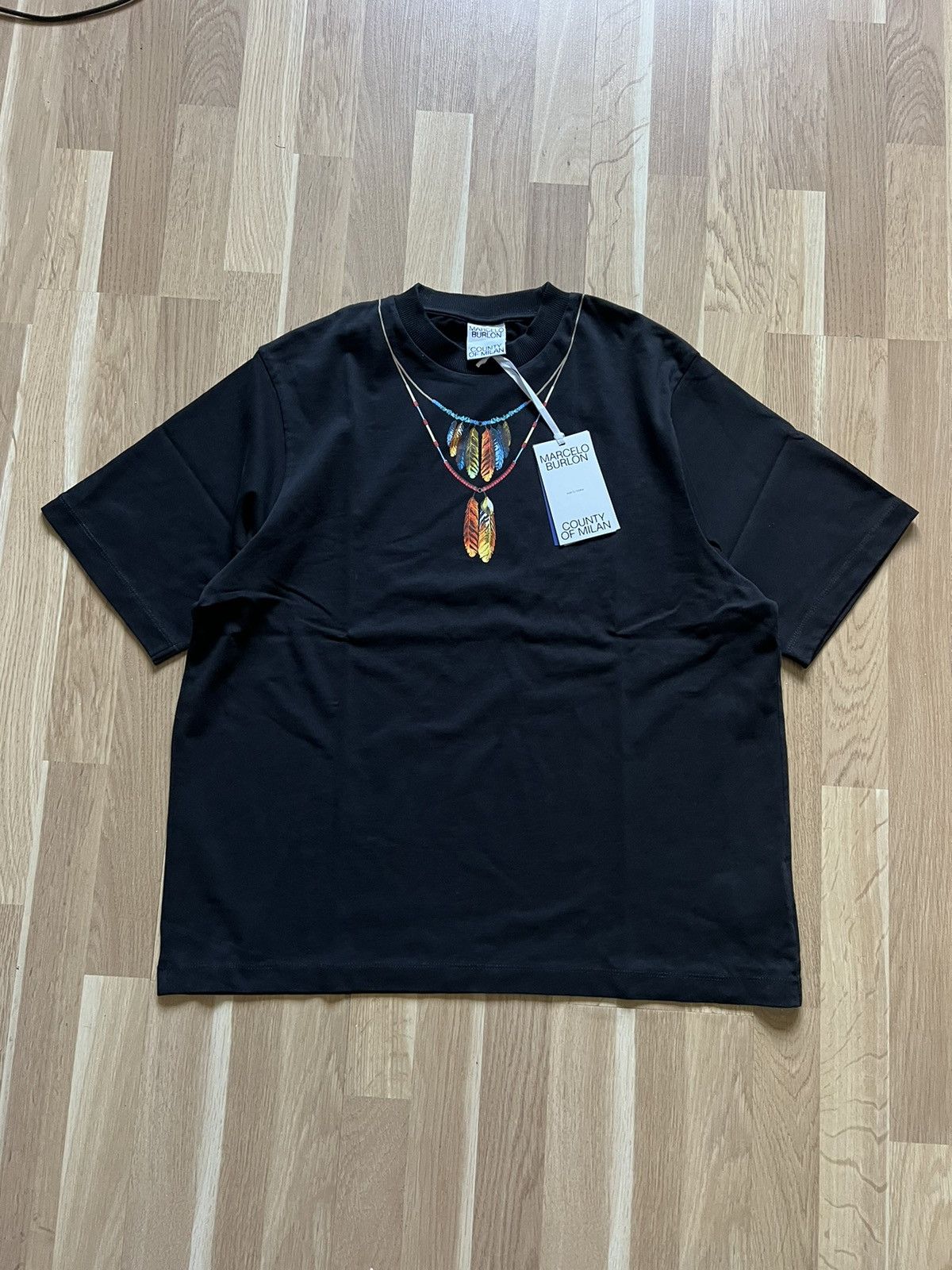 Marcelo Burlon Marcelo Burlon t shirt oversized feathers necklace y2k Size US M / EU 48-50 / 2 - 1 Thumbnail