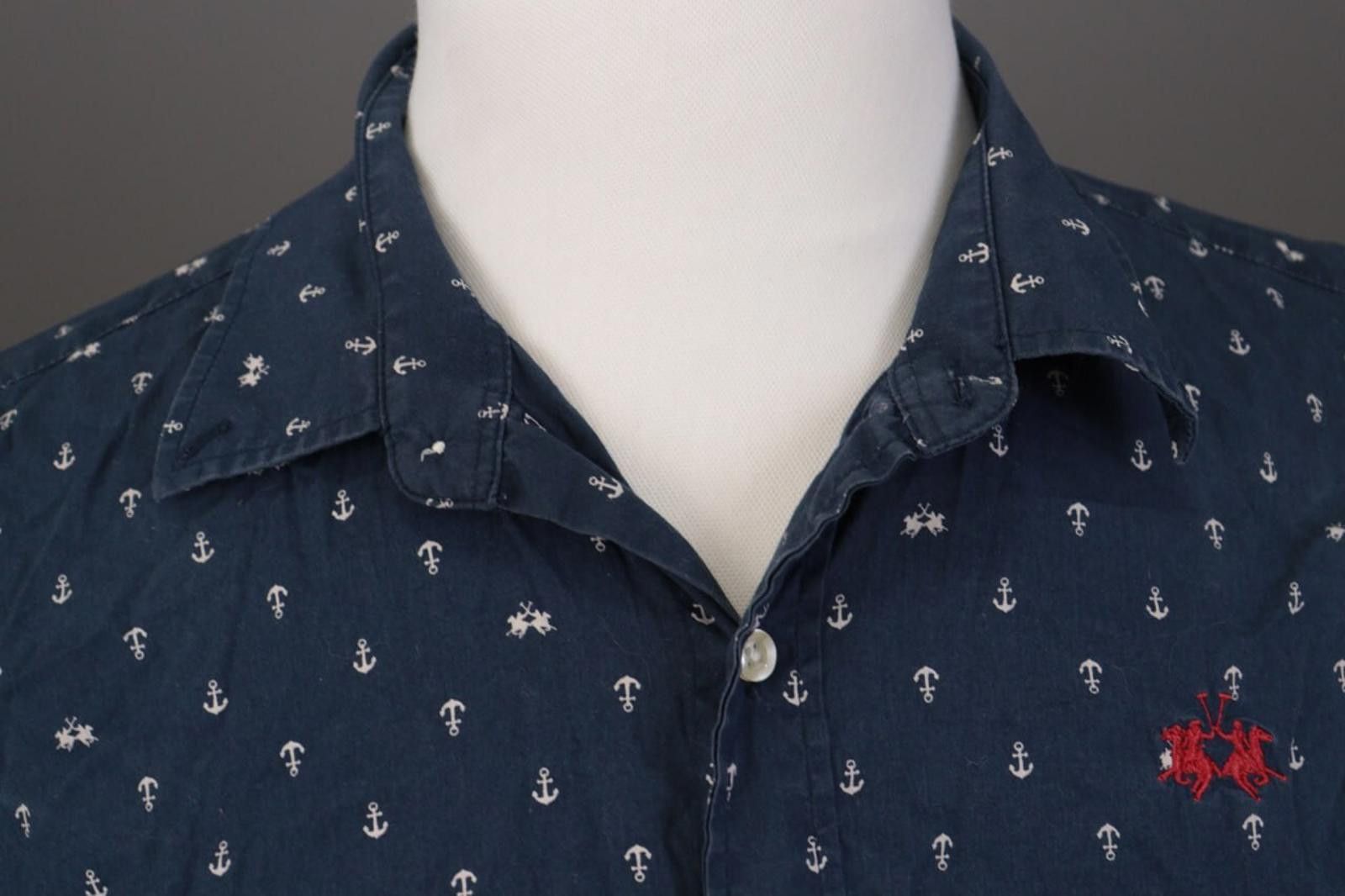 La Martina La Martina Buenos Aires Blue Printed Dress Shirt Size XL Size US XL / EU 56 / 4 - 3 Thumbnail