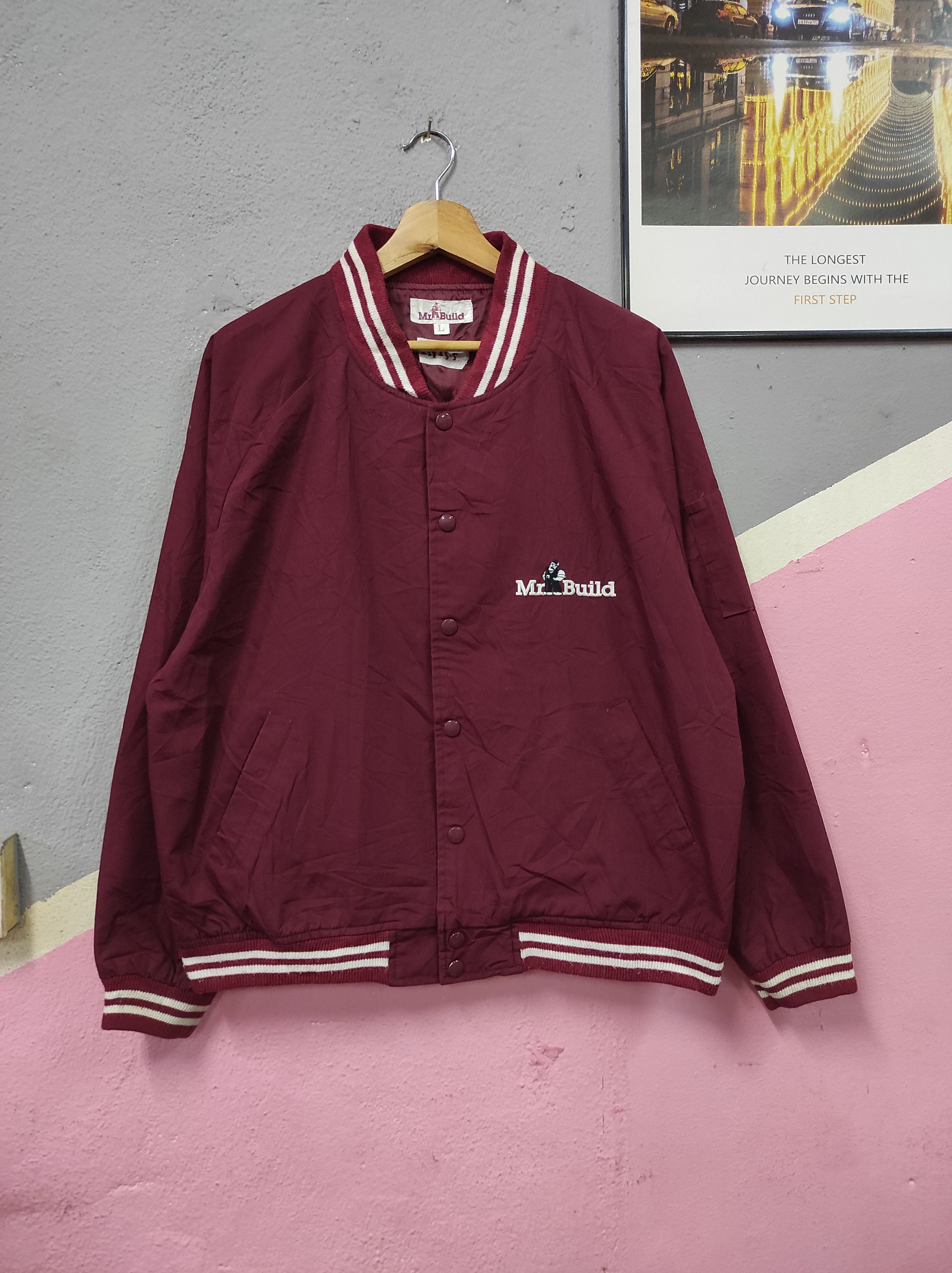 Japanese Brand MR BUILD VARSITY JACKET Size US L / EU 52-54 / 3 - 2 Thumbnail