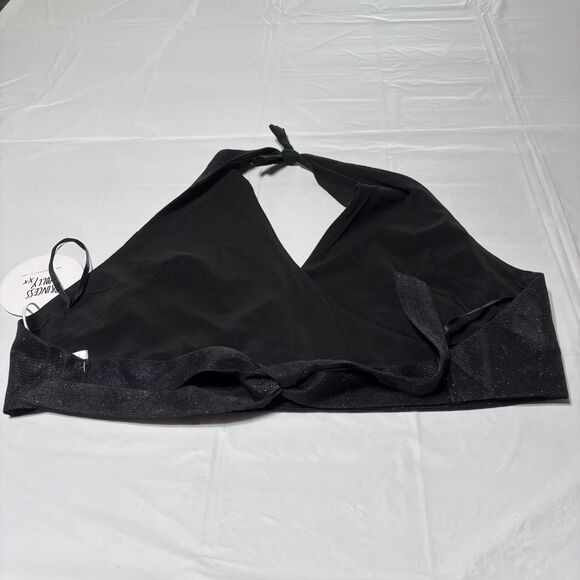 PRINCESS POLLY Princess Polly Black V-Neck Halter Sequin Crop size 10 Size M / US 6-8 / IT 42-44 - 4 Thumbnail