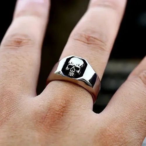 Other Silver / Gold Skull Head Ring ( size 7-13 ) Size ONE SIZE - 1 Thumbnail