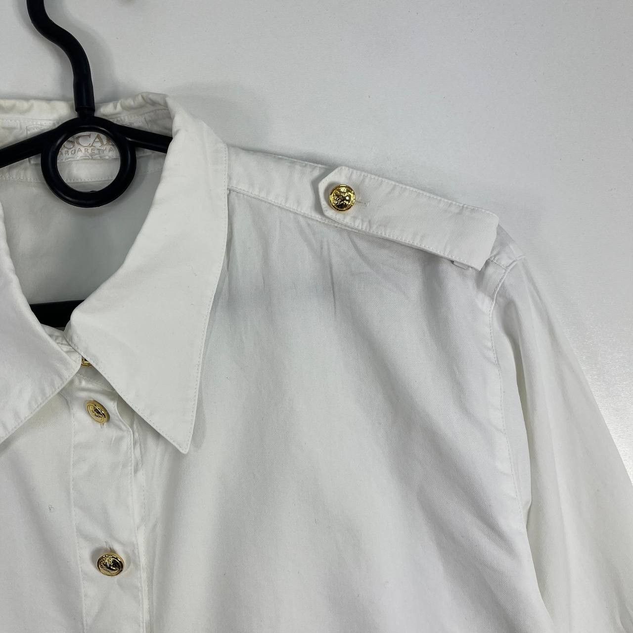 Escada Escada Margaretha Ley White Cotton Shirt With Gold Buttons M Size US M / EU 48-50 / 2 - 3 Thumbnail