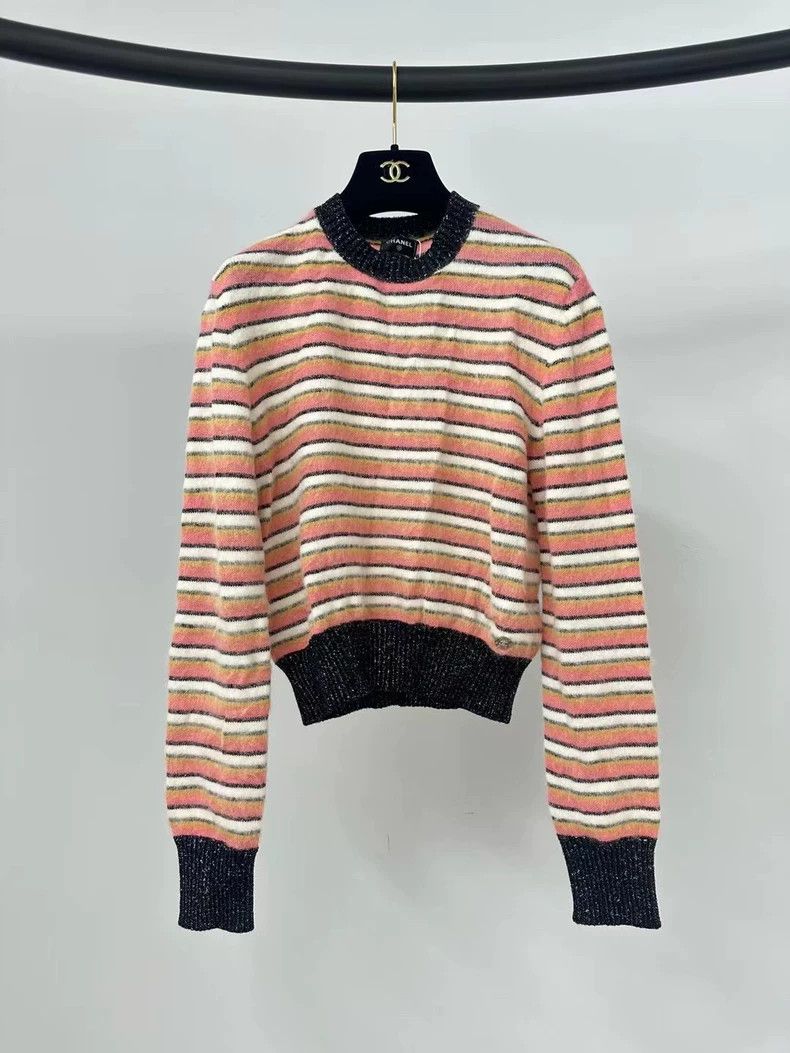 Chanel Chanel 22A orange striped sweater Size XS / US 0-2 / IT 36-38 - 1 Thumbnail