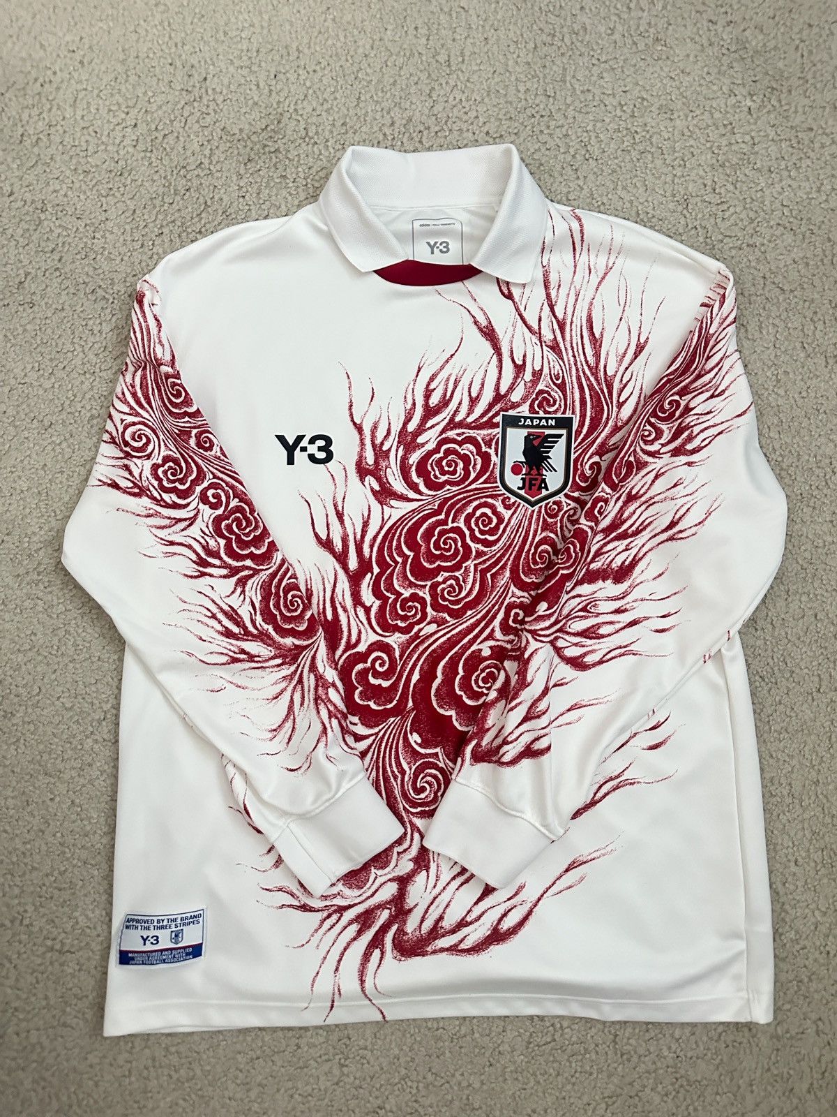 Y-3 Yohji Yamamoto Red Adidas Japan Jersey Longsleeve Shirt