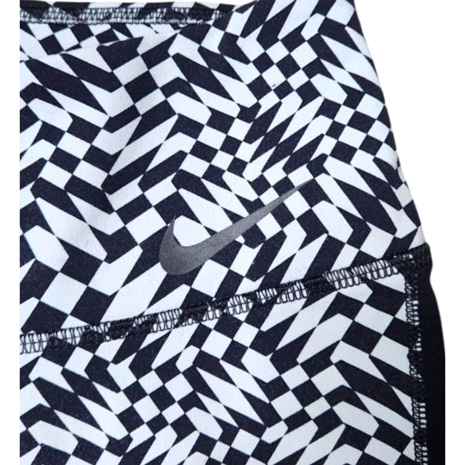Nike Nike Dri Fit Womens XS Legendary Checker Tight Leggings Black Gray Size 26" / US 2 / IT 38 - 4 Thumbnail