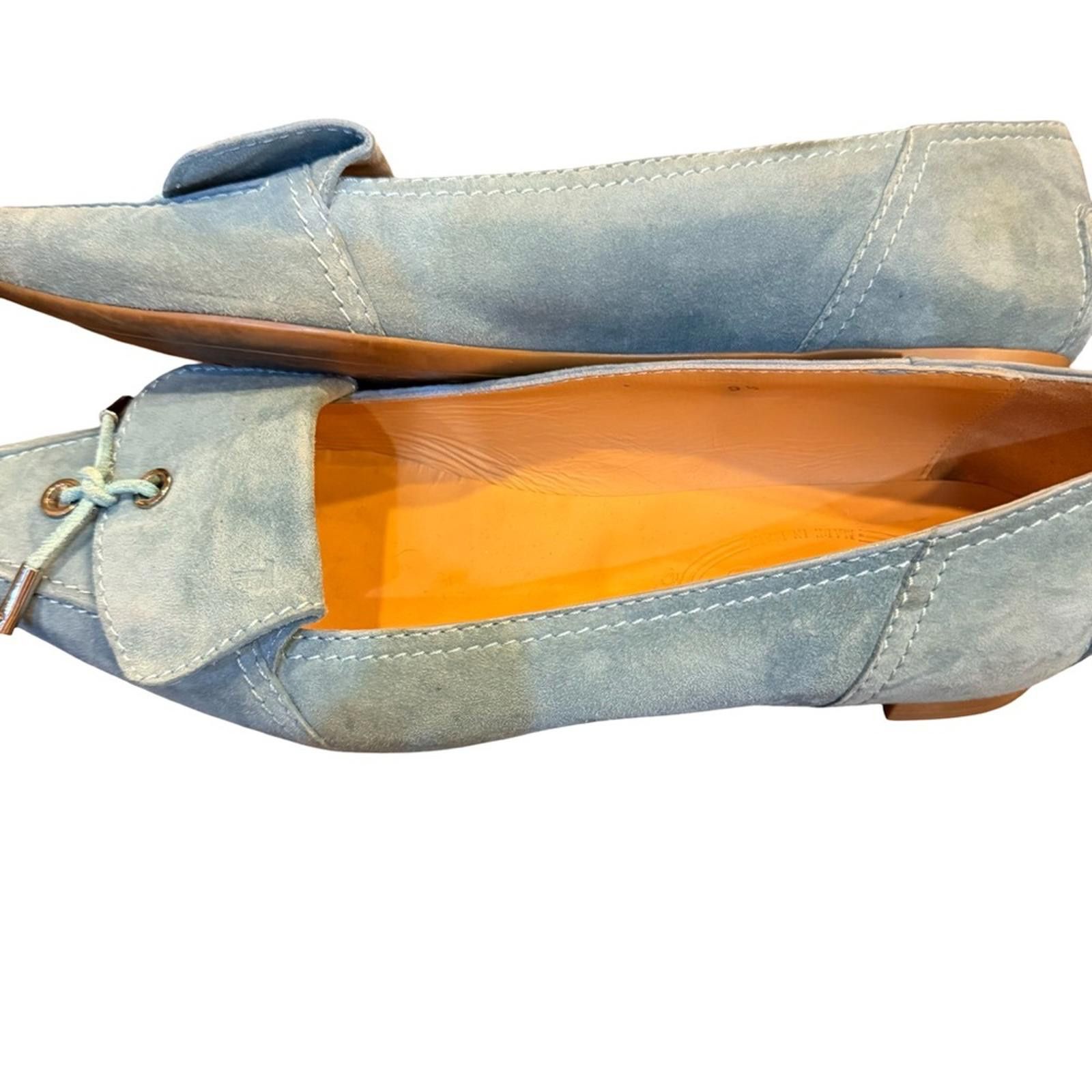 Tod's Tod's Women’s Sea Foam Blue Suede Square Toe Loafers sz 9.5 Size US 9.5 / IT 39.5 - 7 Thumbnail