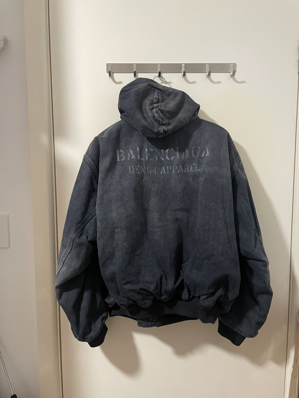 Balenciaga Hooded Denim Bomber XS Size US XS / EU 42 / 0 - 9 Thumbnail