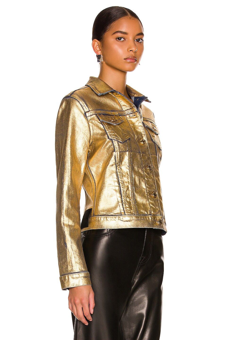 Tom Ford o1w1db10225 GID051 Denim Jacket in Gold Size S / US 4 / IT 40 - 2 Thumbnail