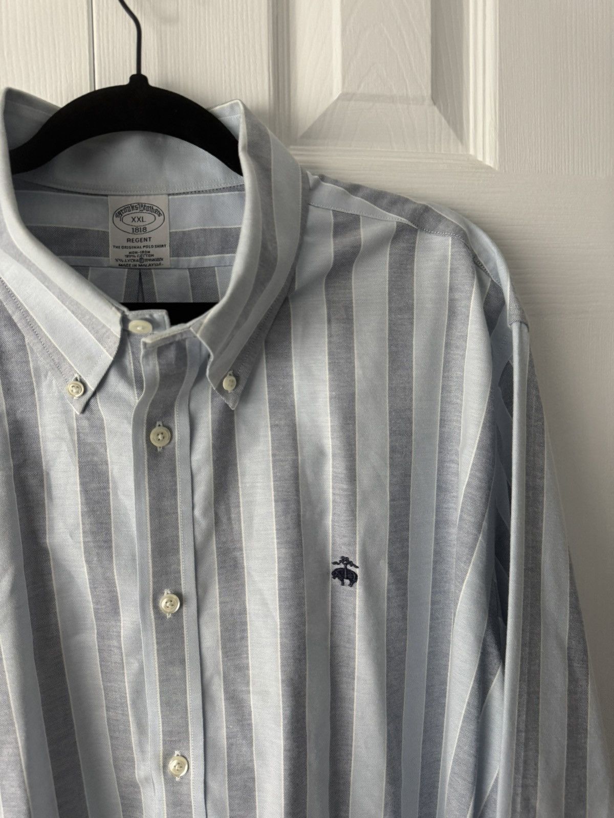 Brooks Brothers Brooks Brothers Button Down Shirt White/Blue Stripes XXL Size US XXL / EU 58 / 5 - 4 Thumbnail