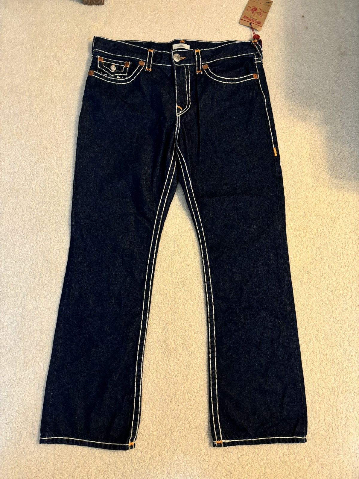 True Religion True Religion Billy Super T Bootcut Orange Horseshoe Jeans Size US 38 / EU 54 - 5 Thumbnail