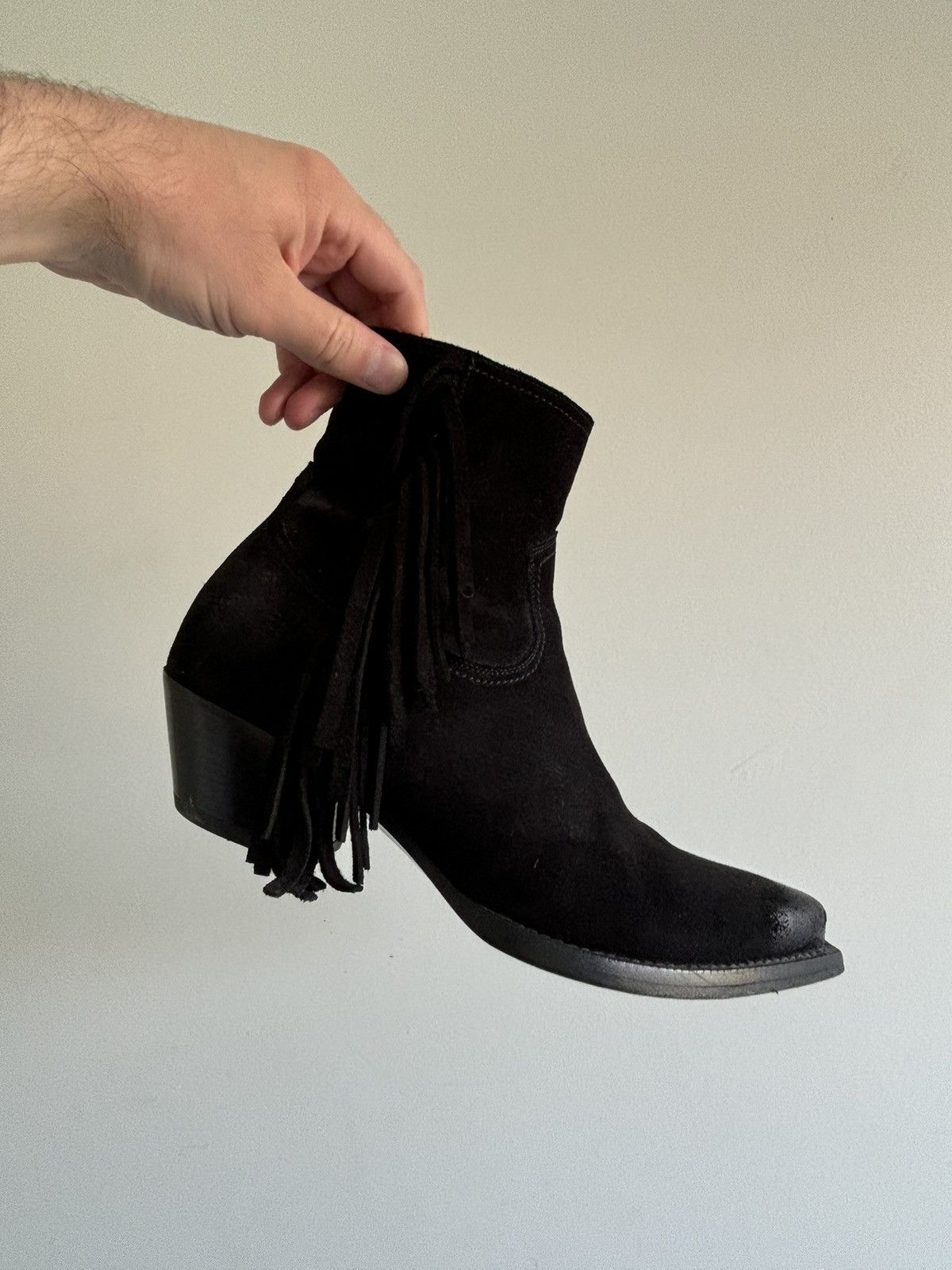 Saint Laurent Paris Saint Laurent Black Fringed Lukas Boots Size US 8 / EU 41 - 13 Thumbnail