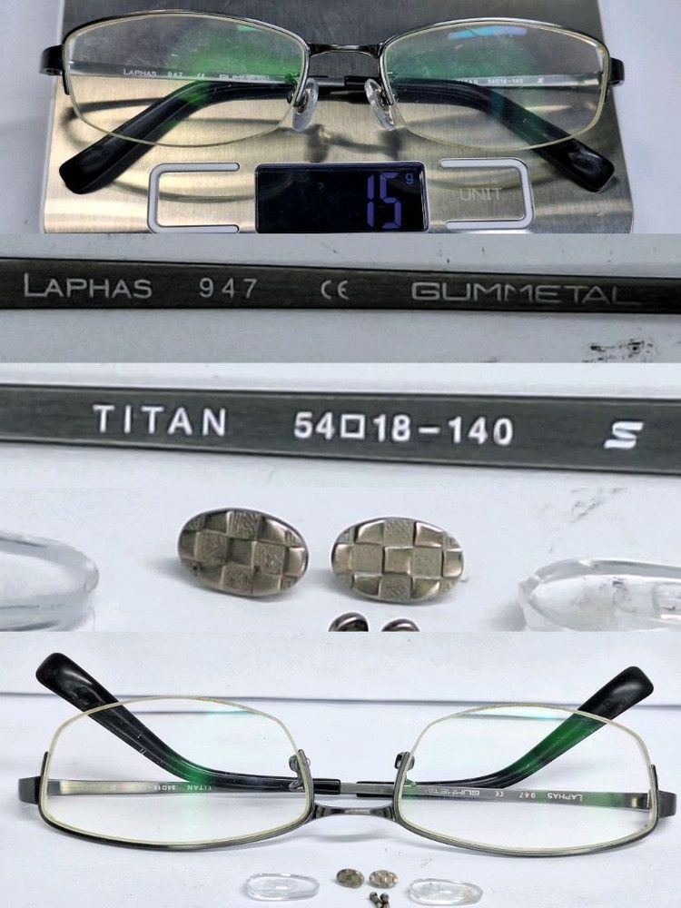 Other LAPHAS 947 GUMMETAL Titanium Half-Rim Glasses Made in Japan Size ONE SIZE - 2 Thumbnail