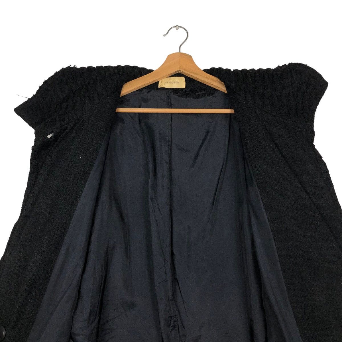 Issey Miyake 🔥Rich Black- Vintage Wool Jacket Button Elmorea Japan Made Size US L / EU 52-54 / 3 - 14 Thumbnail