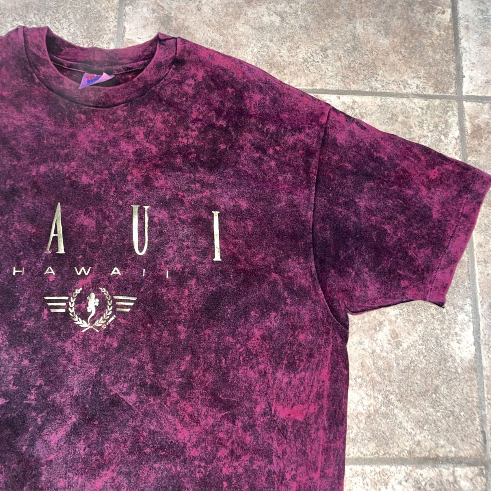 Guess VTG Hanes Beefy-T single stitch Maui Hawaii Tee USA MENS XL Purple Tee Size US XL / EU 56 / 4 - 2 Thumbnail