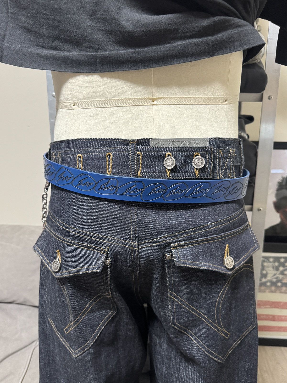 Fragment Design DS Cactus Jack For Fragment Logo Belt Blue 34 Size ONE SIZE - 4 Thumbnail