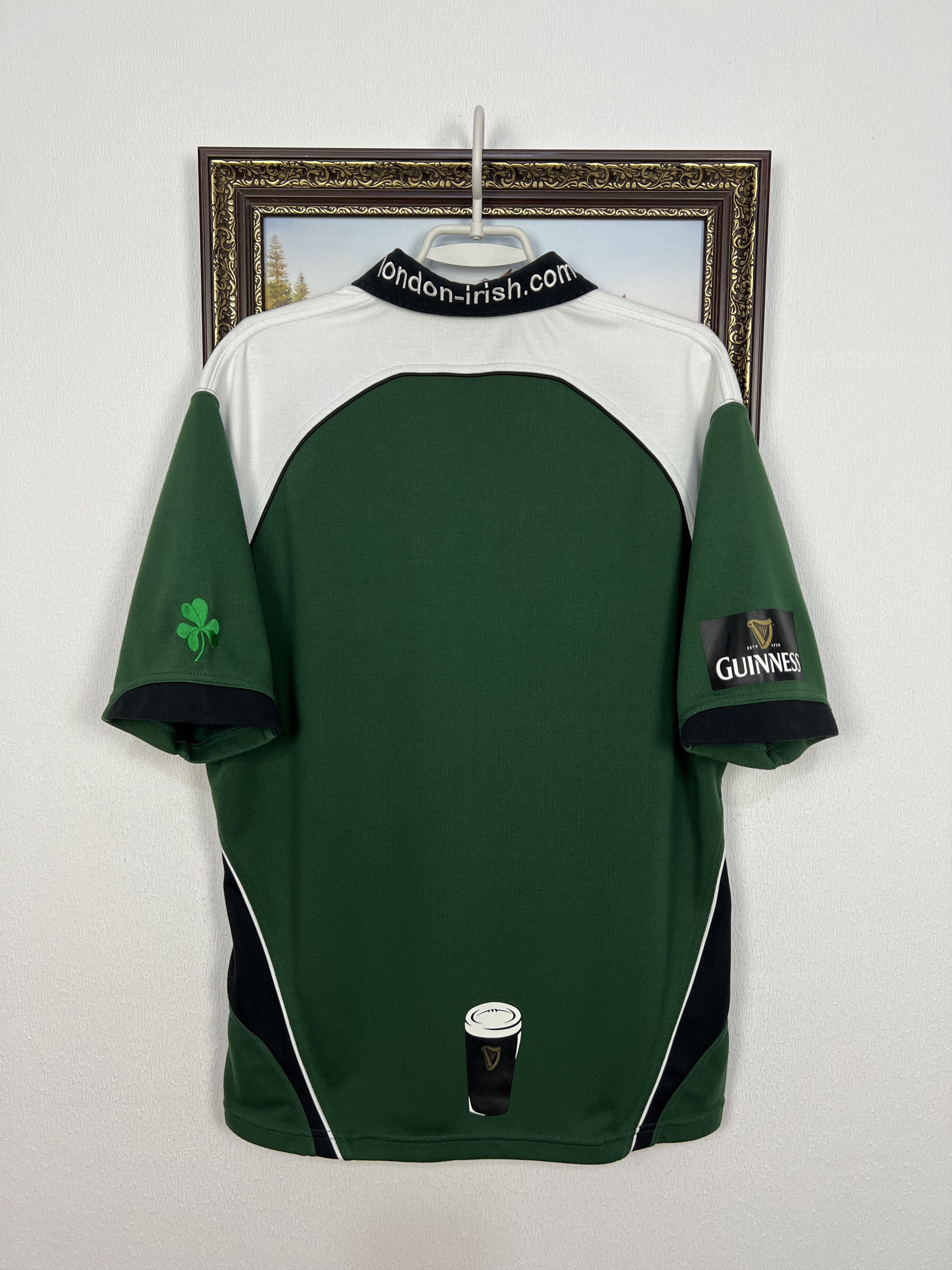 Vintage London Irish Cityjet Rugby Union Green Jersey Mens Size US XXL / EU 58 / 5 - 10 Thumbnail
