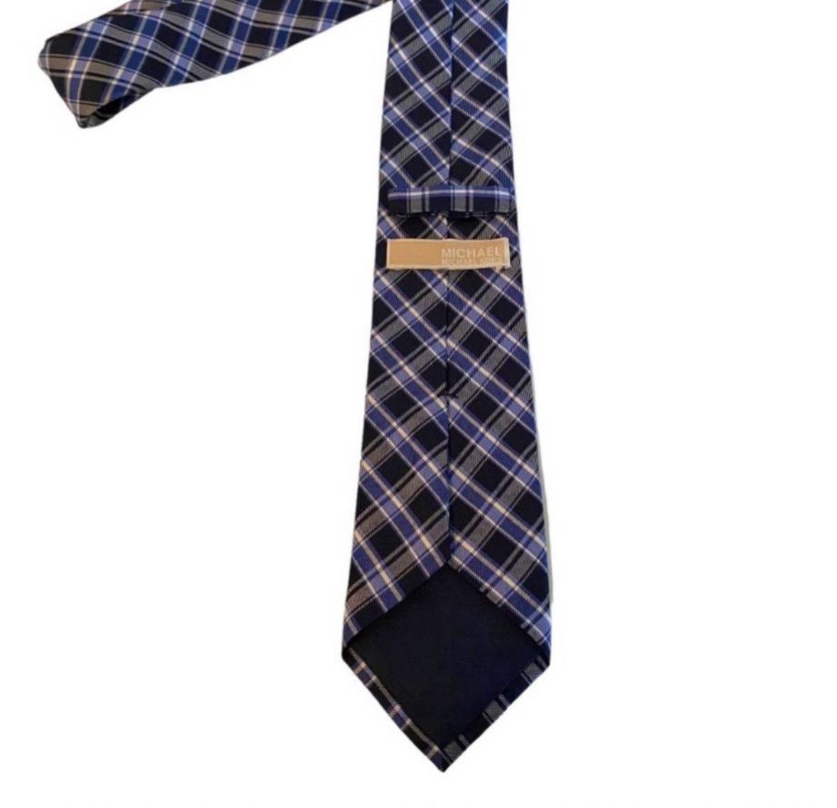 Michael Kors Michael Kors Blue Plaid 100% Silk Men's Tie Size ONE SIZE - 3 Thumbnail