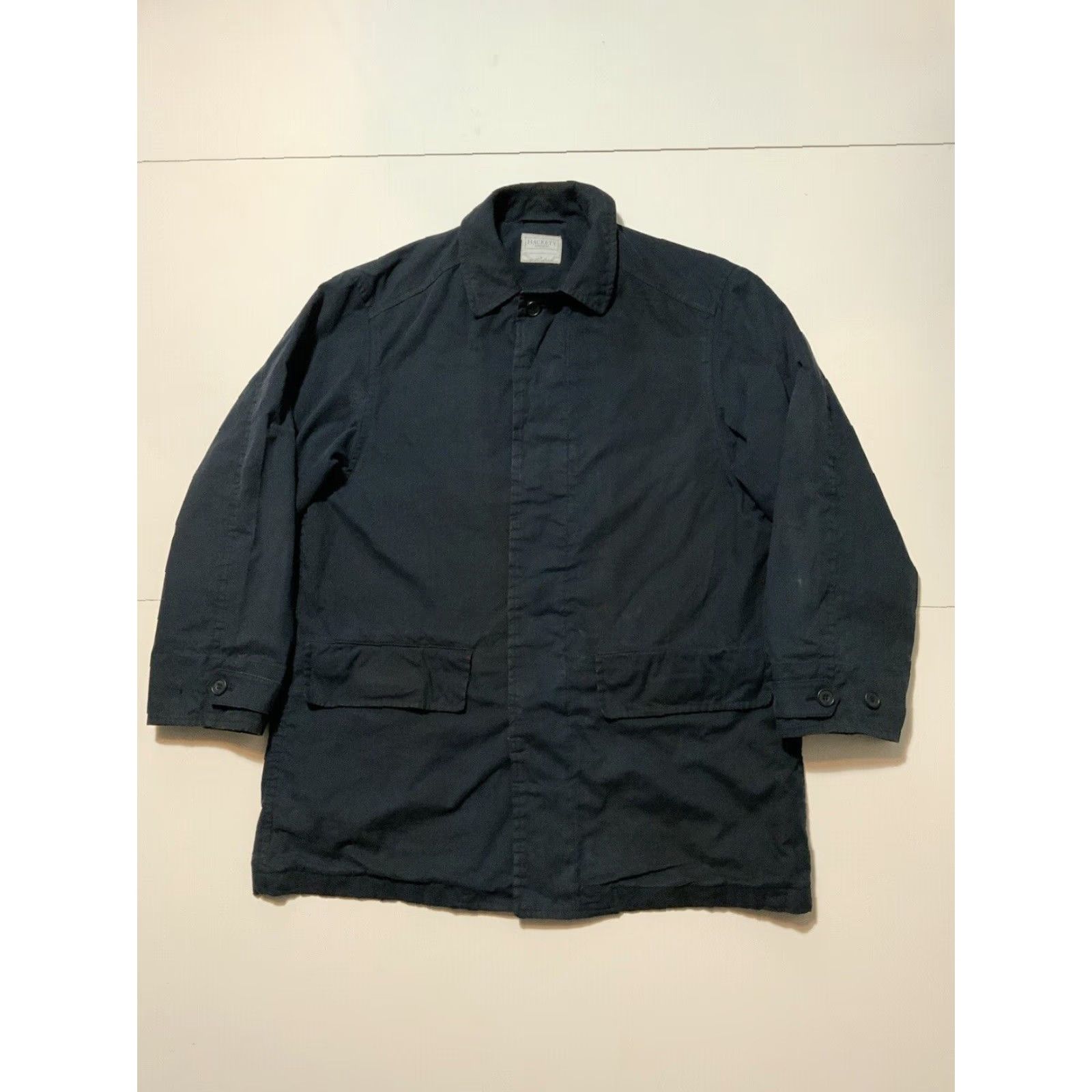 Hackett HACKETT LONDON Navy Blue Cotton Officers Field Military Button Front Jacket Sz.M Men Jacket Size US M / EU 48-50 / 2 - 2 Thumbnail