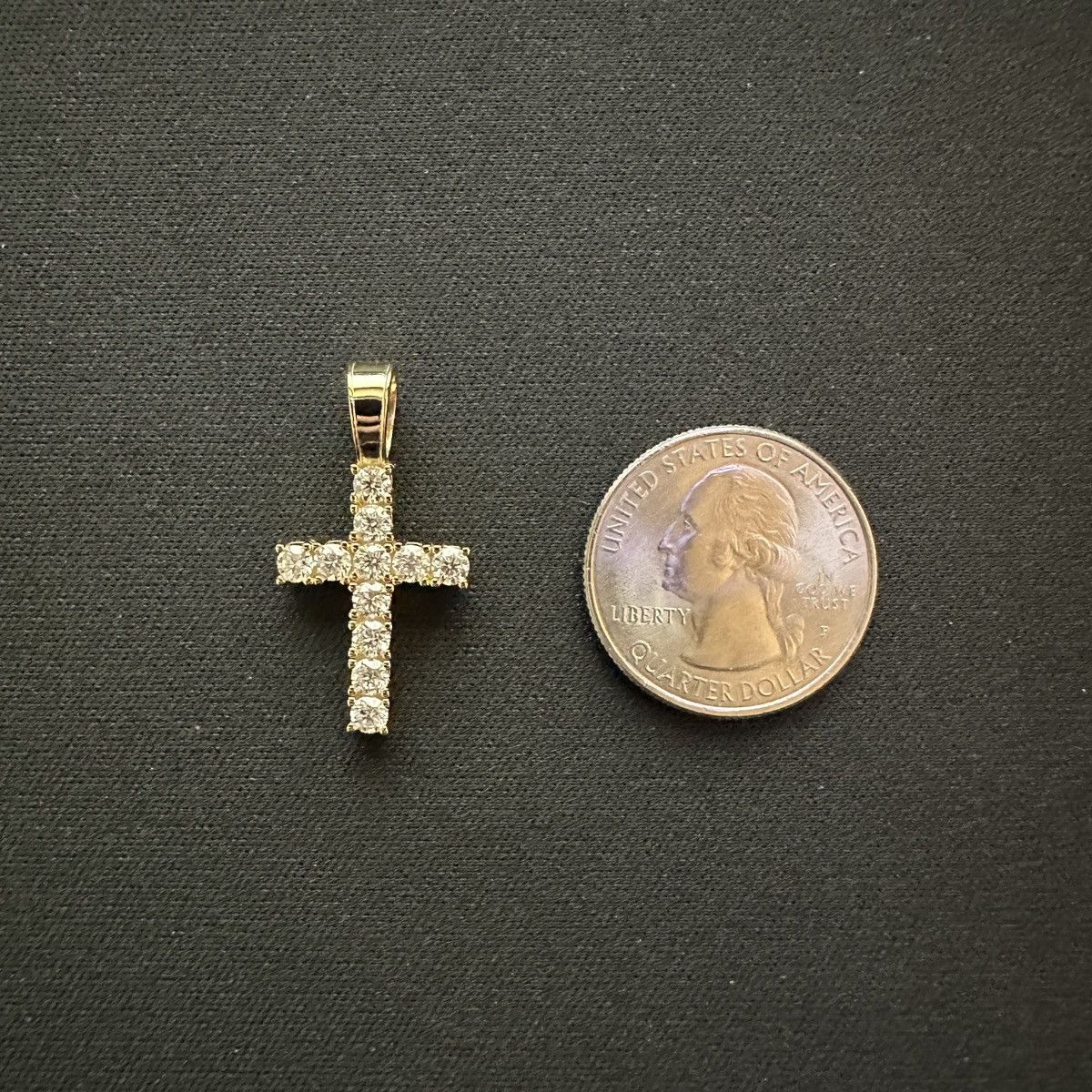 Jewelry GRA Certified VVS Moissanite 14k Gold Vermeil Cross Pendant Size ONE SIZE - 6 Thumbnail