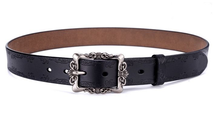 Designer × Vintage Retro Embossed Floral Belt Size ONE SIZE - 4 Thumbnail