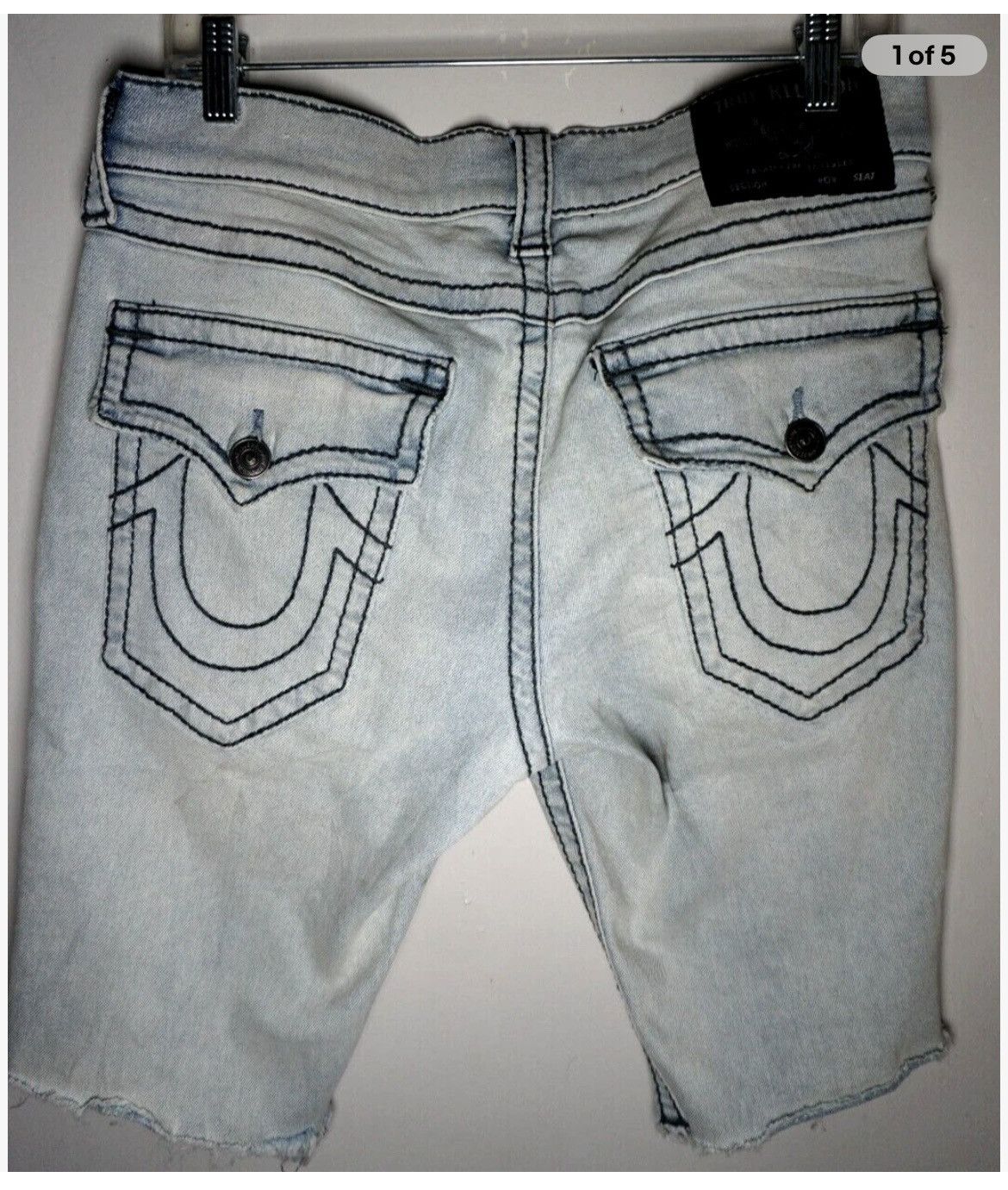 True religion Big T distressed shorts