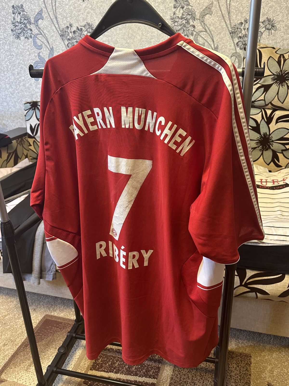 Adidas Bayern 2007 Football t Shirt Adidas Vintage Soccer RIBERY 7 Size US XXL / EU 58 / 5 - 9 Thumbnail