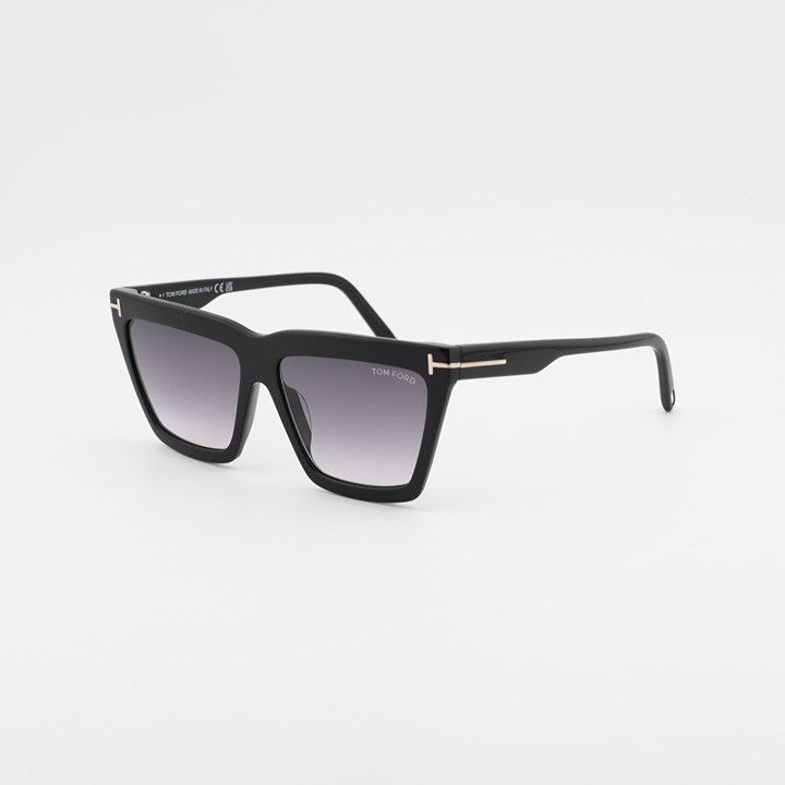 Tom Ford Tom Ford FT1110 01B Eden Sunglasses Shiny Black Geometric Size ONE SIZE - 1 Thumbnail