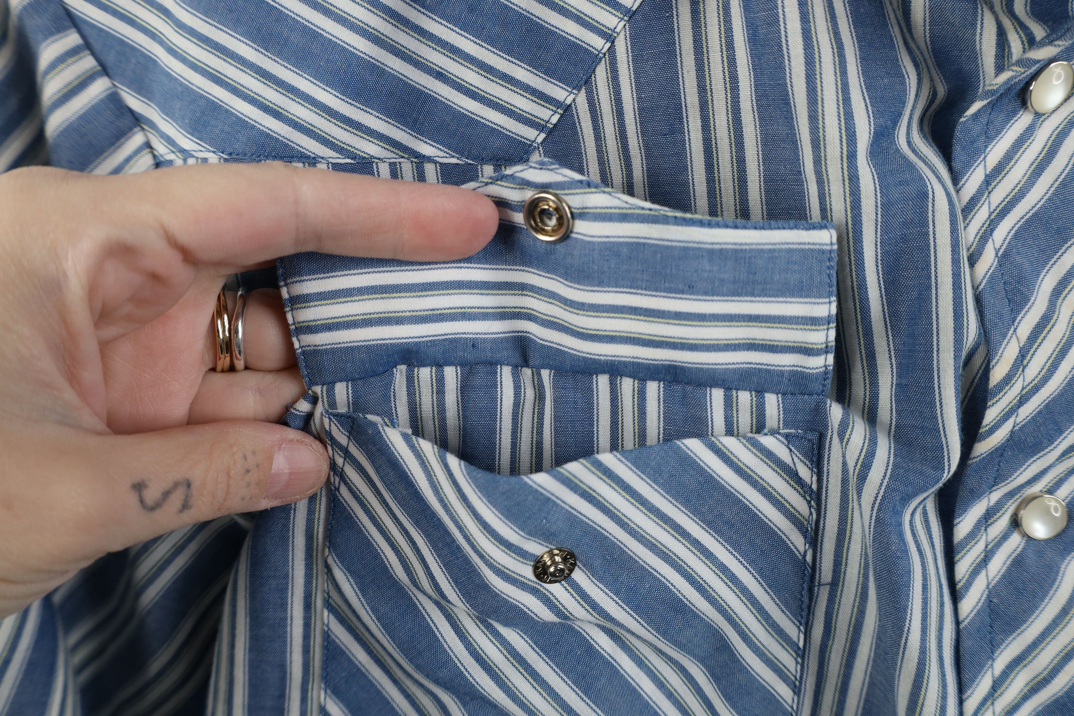 Wrangler Vintage 90s Wrangler Western Striped Snap Button Shirt Size US M / EU 48-50 / 2 - 4 Thumbnail