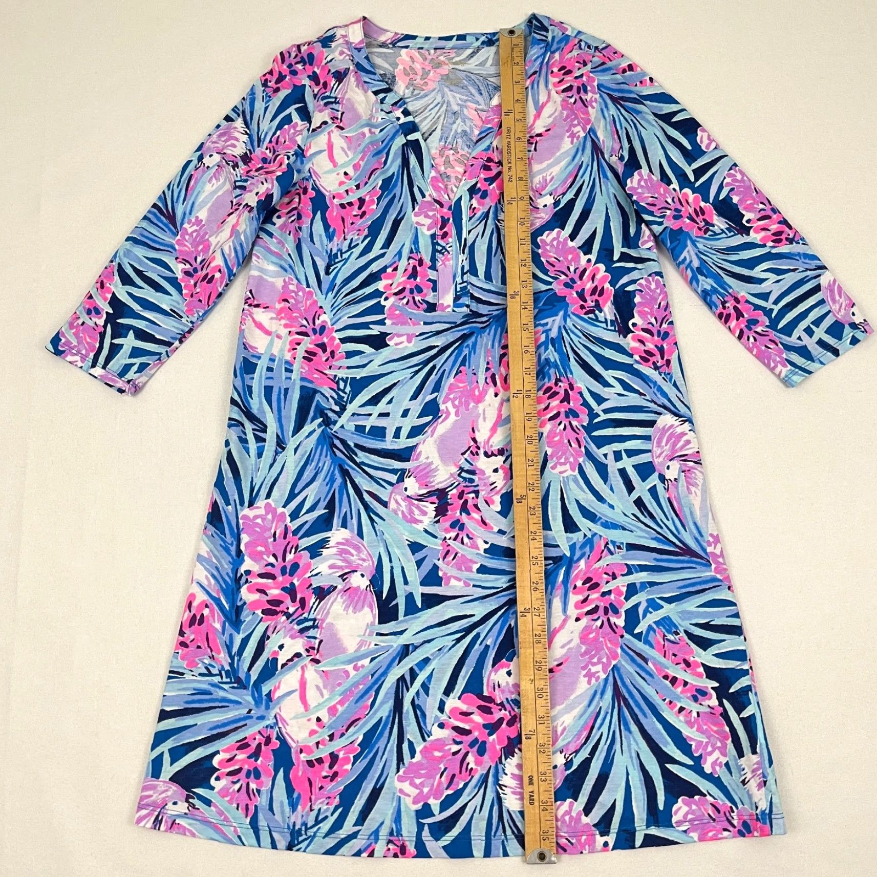 Lilly Pulitzer Lilly Pulitzer Daphne Tunic Dress Medium Peacock Tweethearts Summer Prep Womens Size M / US 6-8 / IT 42-44 - 4 Thumbnail