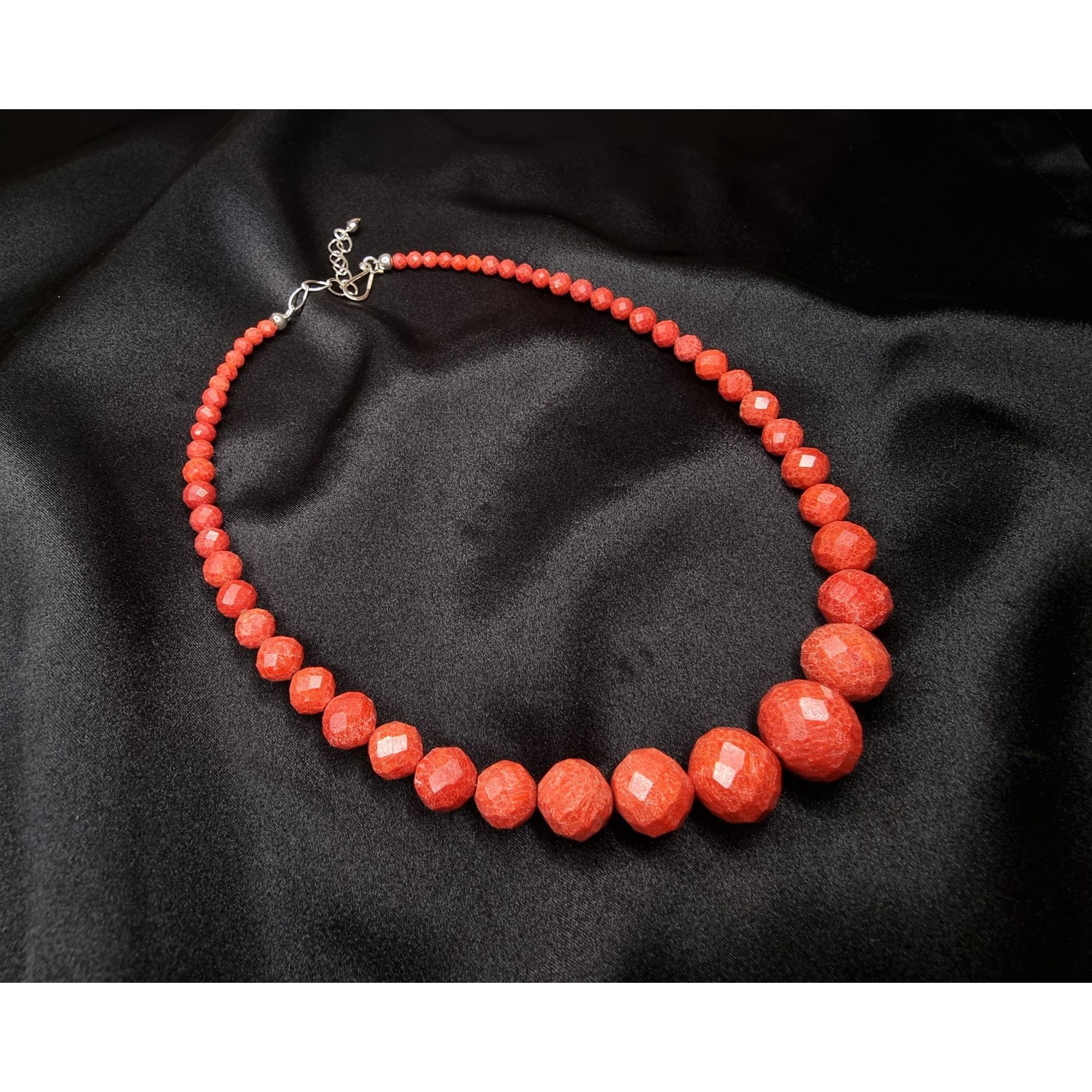 Vintage Jay King Real Coral Sterling Silver 925 Necklace With Gradua Size ONE SIZE - 3 Thumbnail