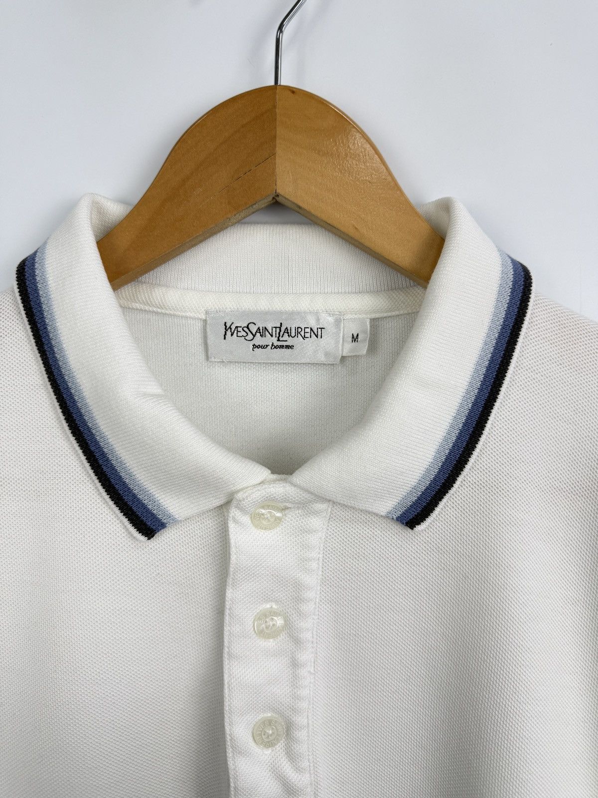 Yves Saint Laurent 🇫🇷 Vintage 90s YSL Yves Saint Laurent Pour Homme Polo T-Shirt Size US M / EU 48-50 / 2 - 5 Thumbnail