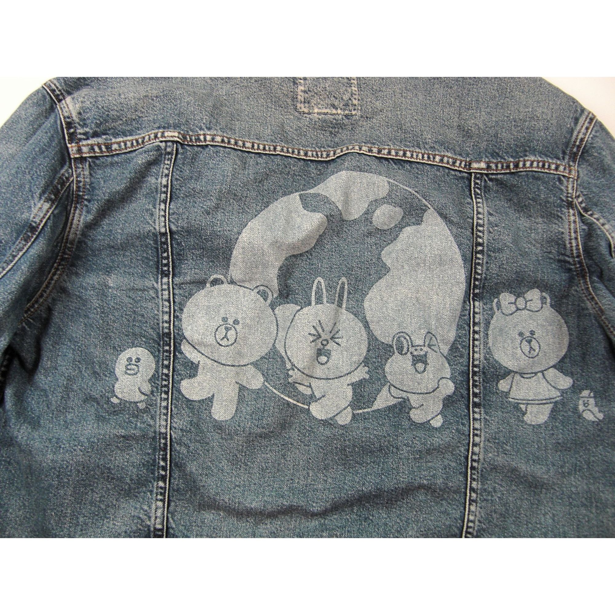 Other American Eagle Line Friends Size L Men's Denim Blue Trucker Size US L / EU 52-54 / 3 - 4 Thumbnail