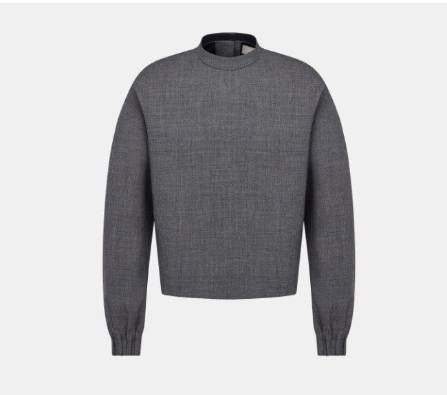 o1w1db11124 Stand Collar Top in Anthracite Grey