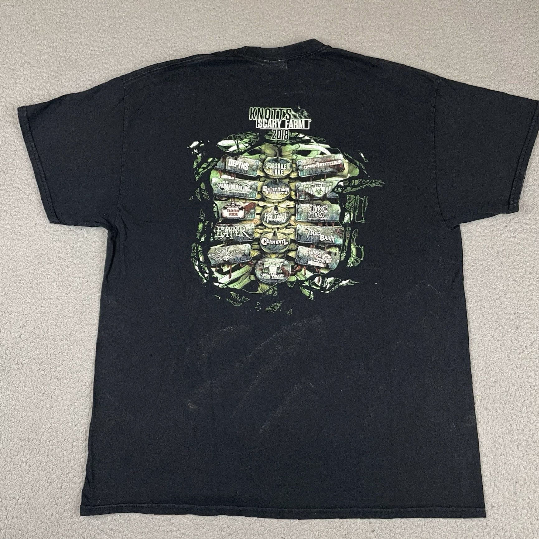 Vintage VINTAGE Knotts Scary Farm T Shirt Black XL Adult Cotton Park Halloween 2018 Distressed Rare Mens Shirt Size US XL / EU 56 / 4 - 2 Thumbnail
