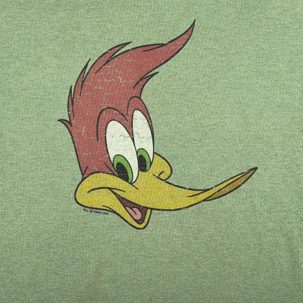 Vintage VINTAGE Woody Woodpecker Shirt Adult LARGE Green Cartoon Portrait Ringer USA Y2K Size US L / EU 52-54 / 3 - 2 Thumbnail
