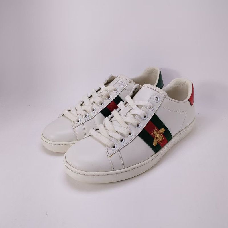 Gucci Gucci Ace Leather Bee Sneakers for Women 0079 Size US 8 / IT 38 - 1 Thumbnail