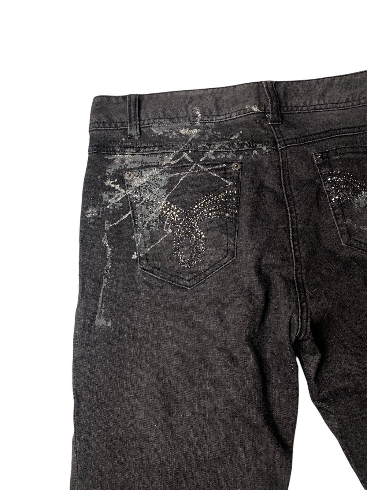 If Six Was Nine 2000's Joinus Tribal Glittery Flared Jeans Size US 29 - 10 Thumbnail