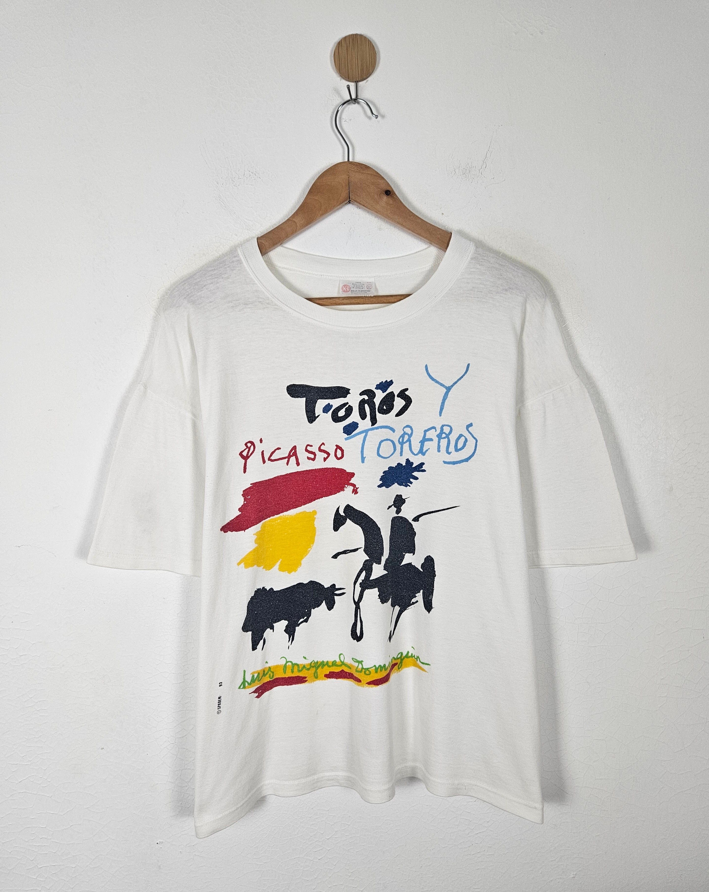 Vintage Vintage Pablo Picasso Toros Y Toreros Art White Shirt Size US XL / EU 56 / 4 - 1 Thumbnail