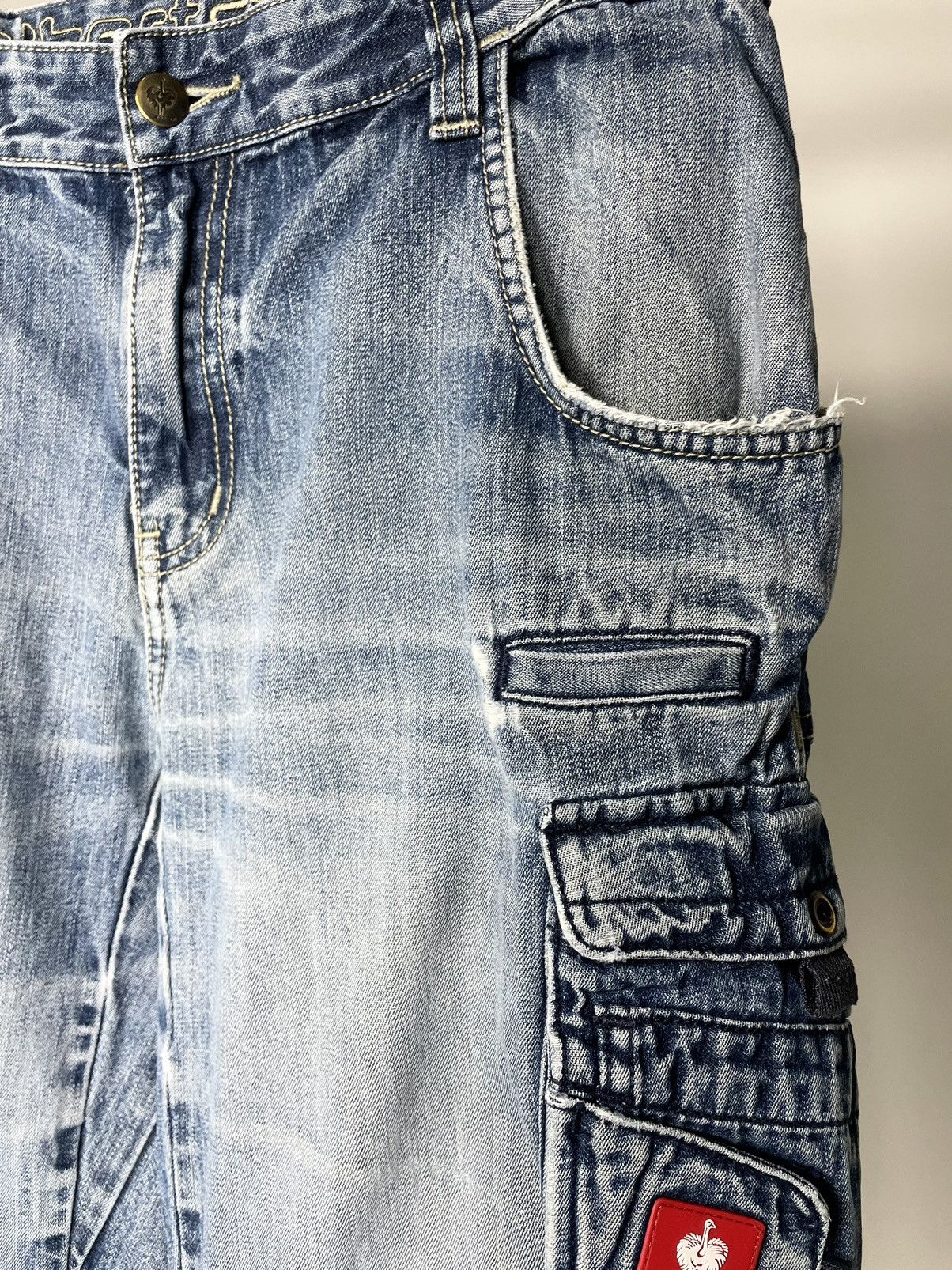 Carhartt Engelbert Strauss Vintage Faded Workwear Cargo Denim Jeans Size US 32 / EU 48 - 8 Thumbnail