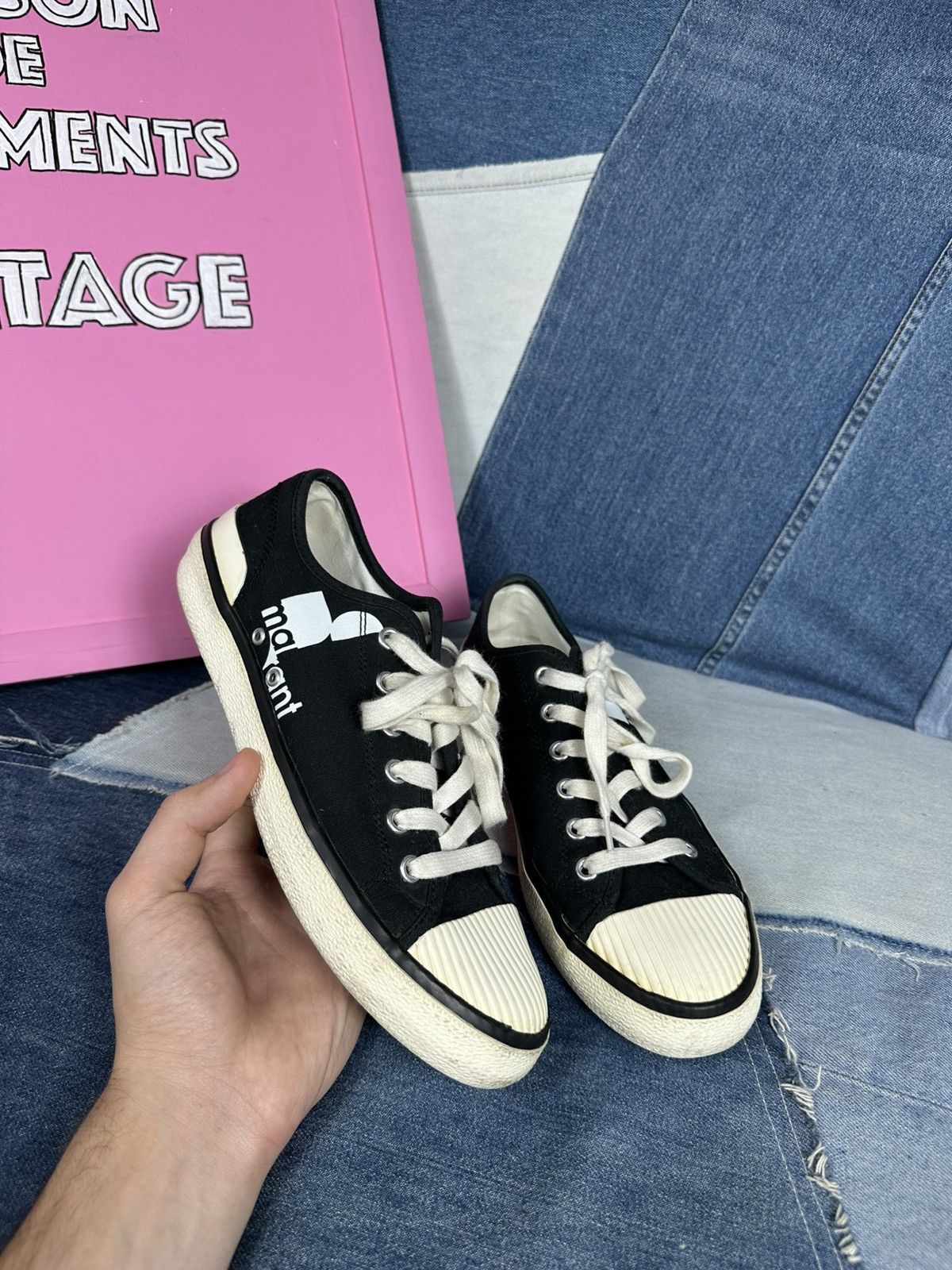 Isabel Marant Isabel Marant Binkoo Low Sneakers Canvas Colorblock Pattern Size US 8 / IT 38 - 7 Thumbnail