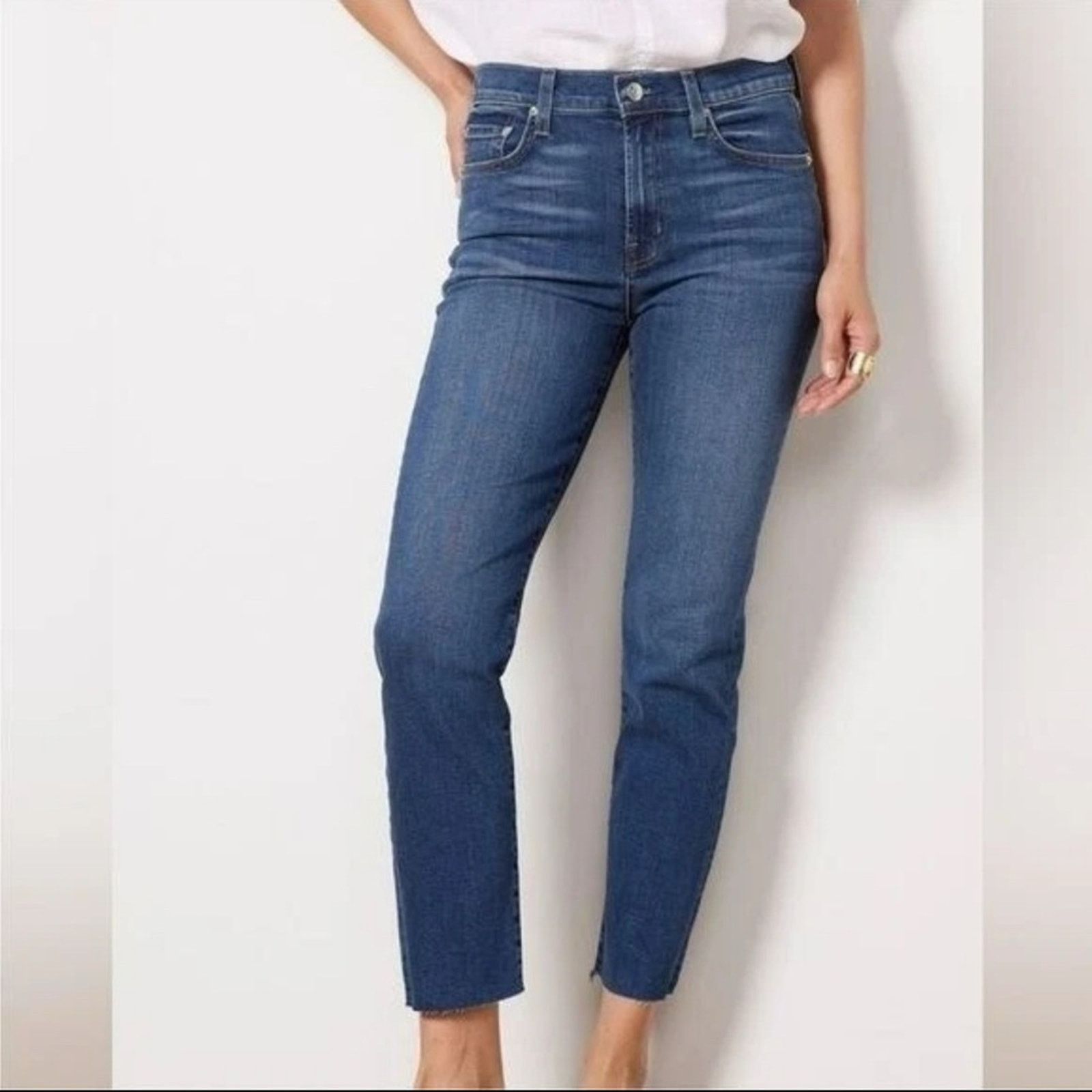 Edwin Edwin High Rise Slim Straight Crop Denim Jeans Womens 31 Size 31" - 1 Thumbnail