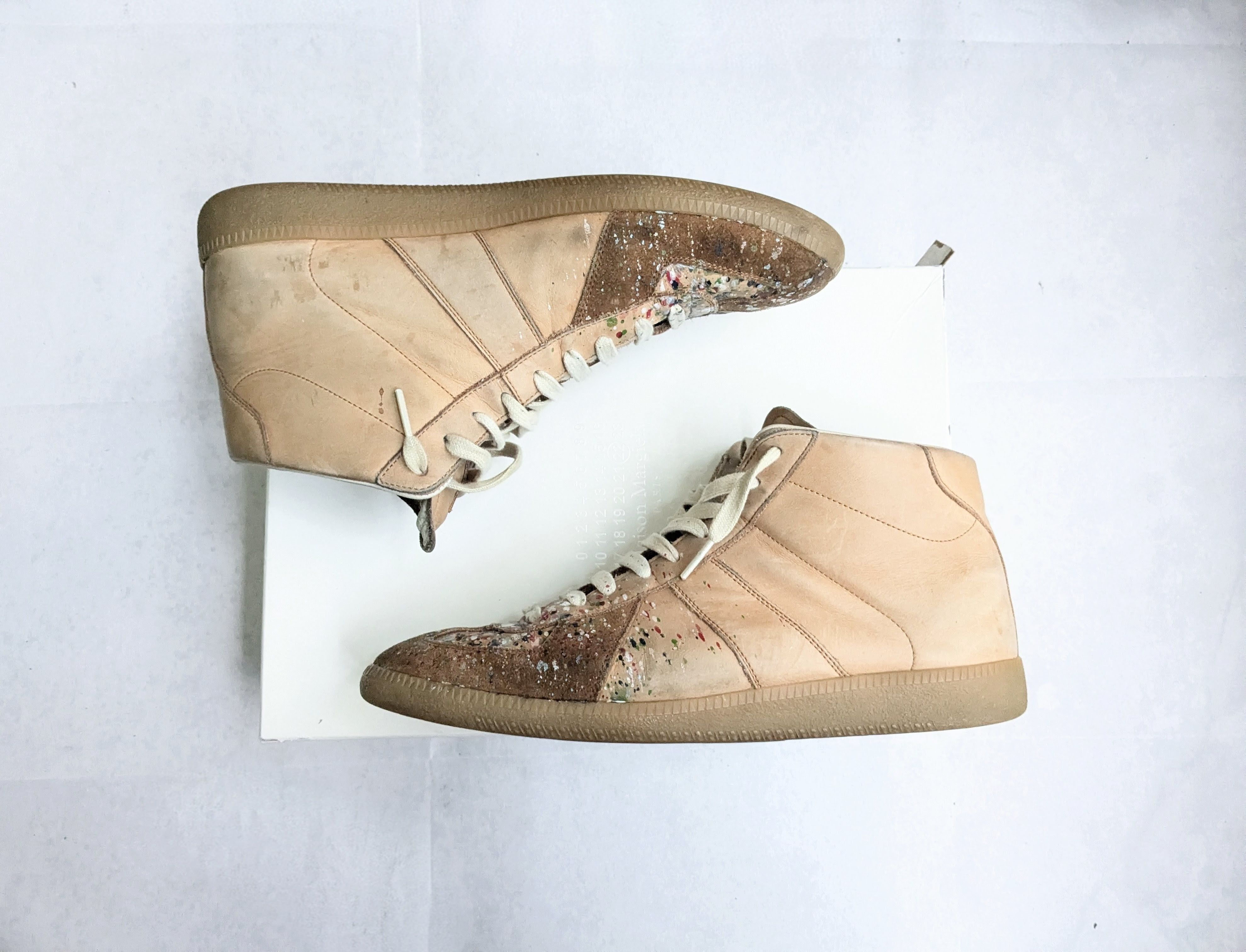 Maison Margiela Maison Margiela Replica GAT Paint Splatter 10 43 Brown Size US 10 / EU 43 - 4 Thumbnail