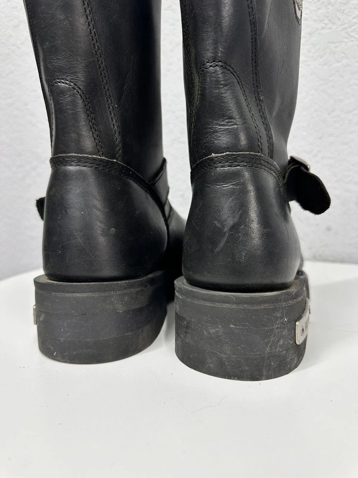 Western Rise Vintage Leather Boots Harley Davidson Y2K Racing Moto Y2K Size US 7.5 / EU 40-41 - 10 Thumbnail