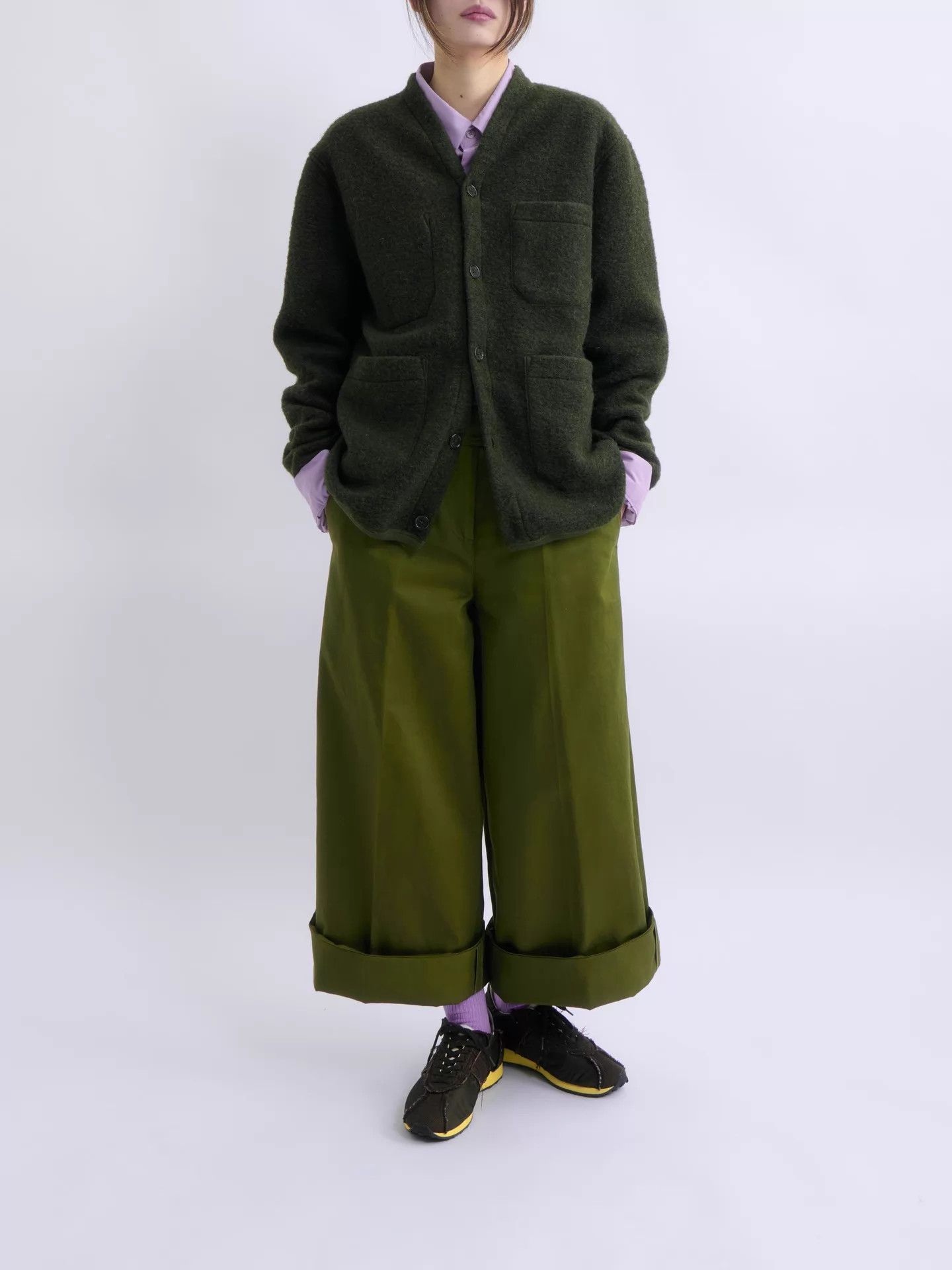 Universal Works UNIVERSAL WORKS Deep Moss Green Wool Cardigan M Size US M / EU 48-50 / 2 - 5 Thumbnail